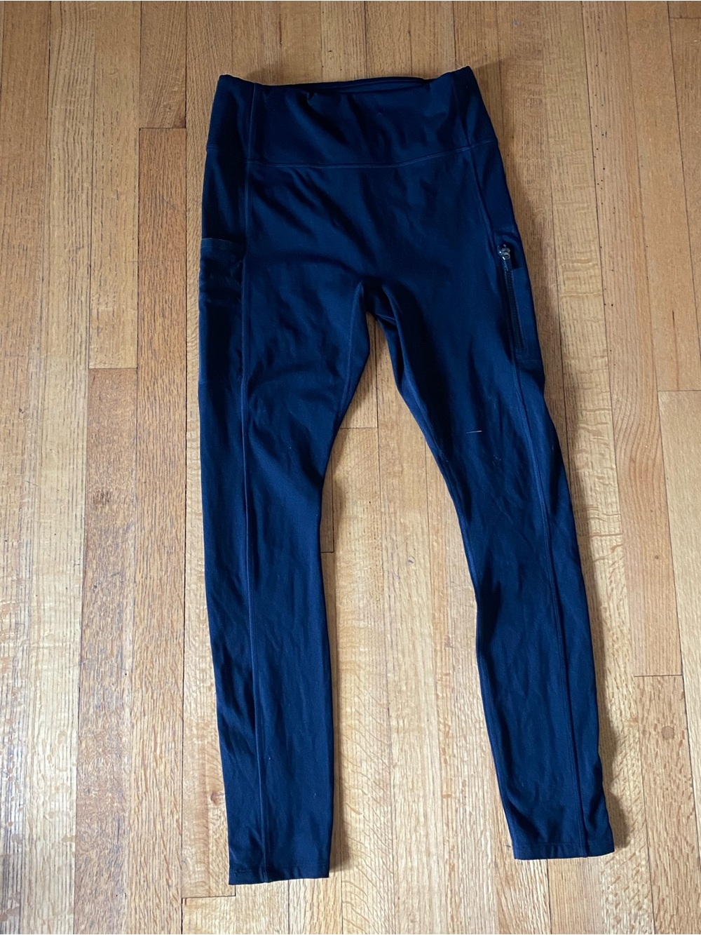 Fabletics Black High-Waist Active Leggings with Side Zip Pocket